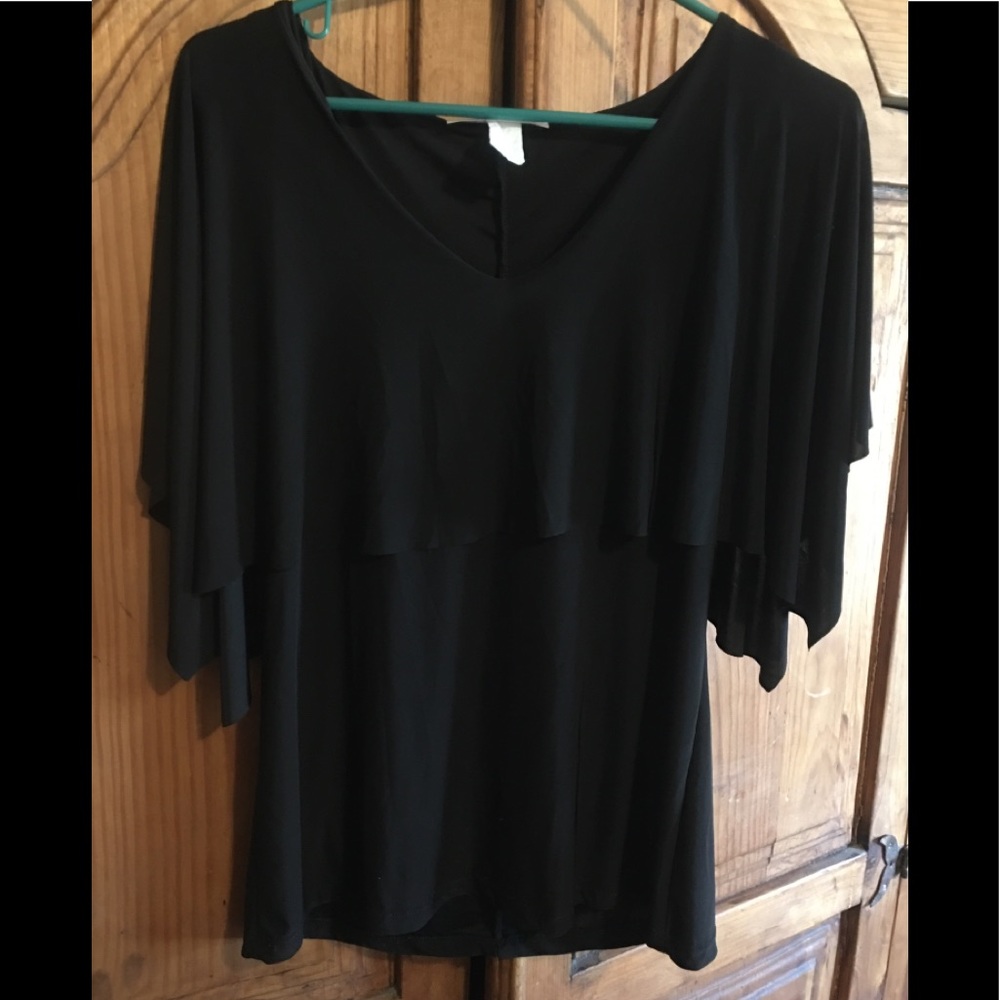 Black flowing sleeve blouse